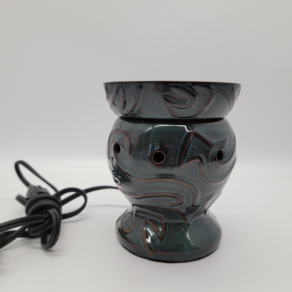 Scentsy Wax Warmer Poseidon Olympus Retired Green Brown Tested Working